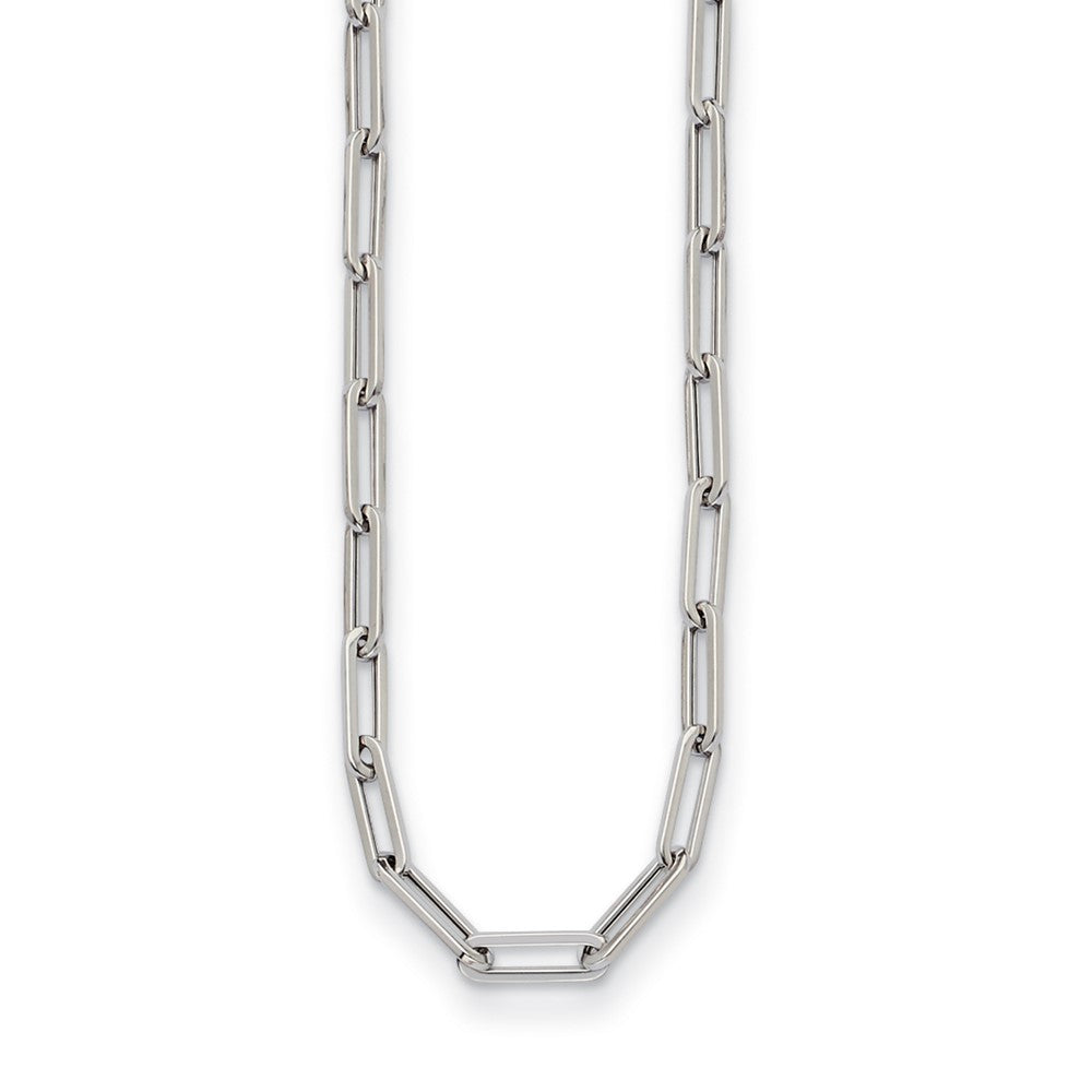 D2D 14K White Gold 4mm Flat Paperclip Link 20 inch Necklace