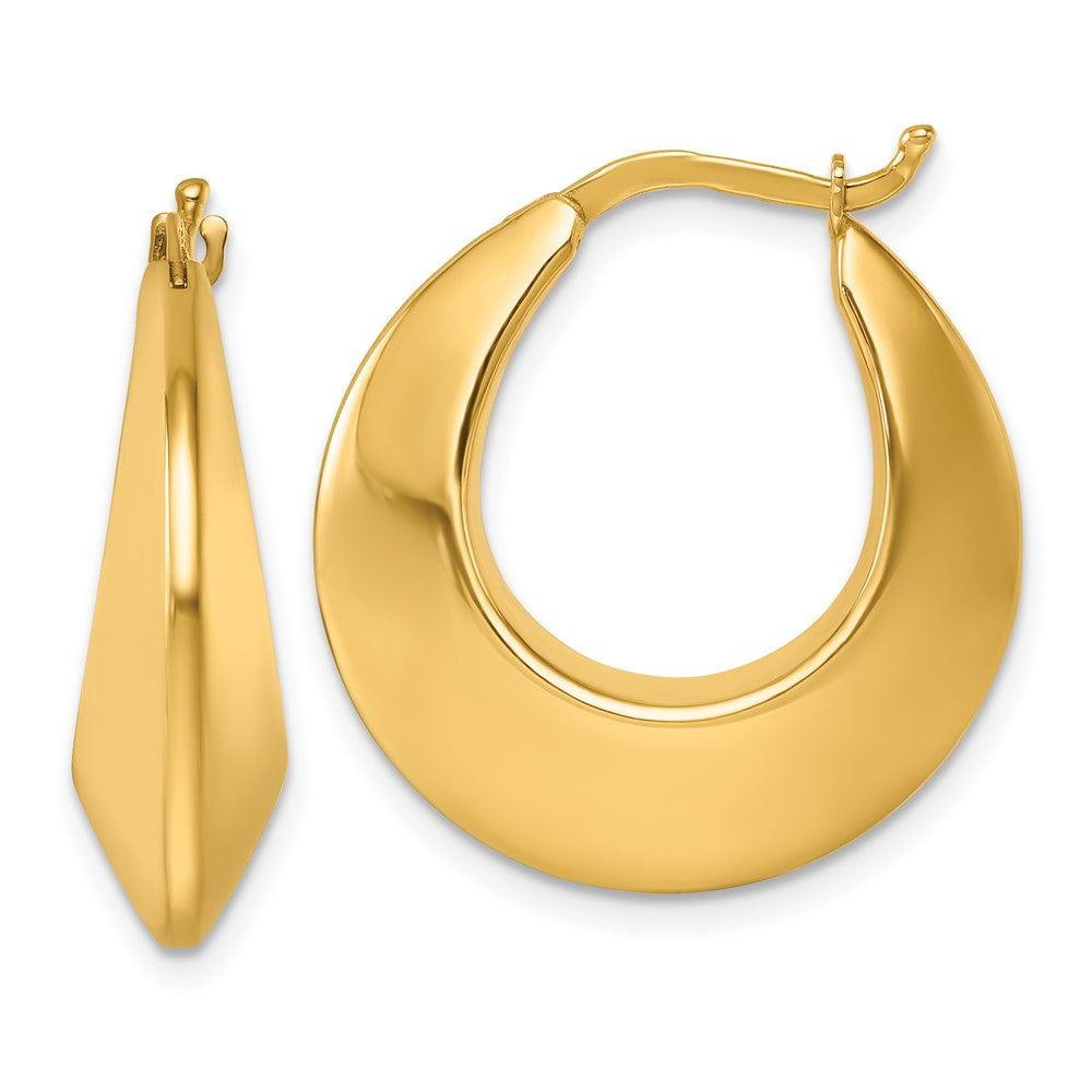 D2D 14K Knife Edge Hoop Earrings