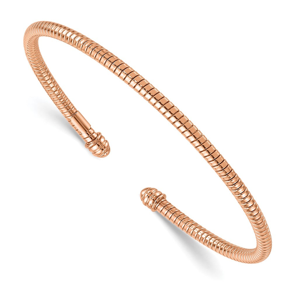 D2D 14K Rose Gold 3mm Cuff Bangle