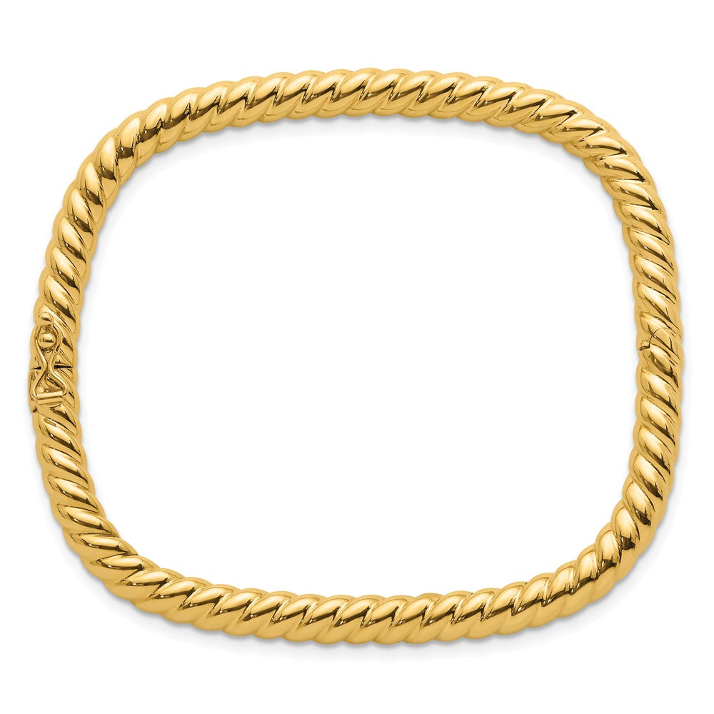 D2D 14K Polished Square Twisted Bangle