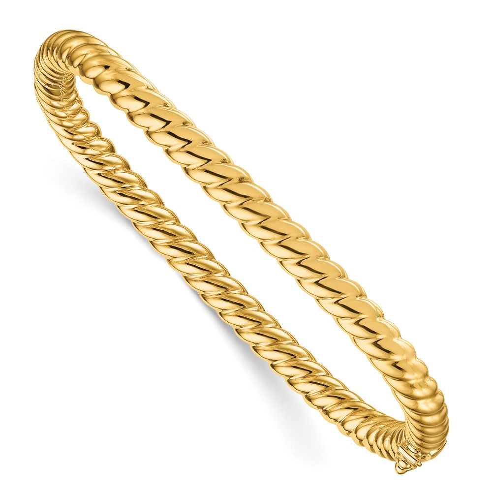 D2D 14K Polished Square Twisted Bangle