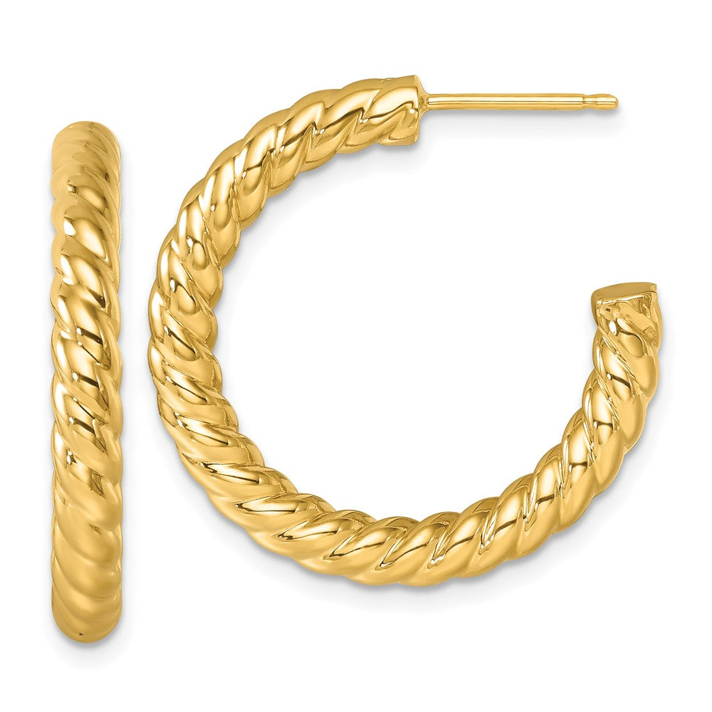 D2D 14K Twisted Post Hoop Earrings