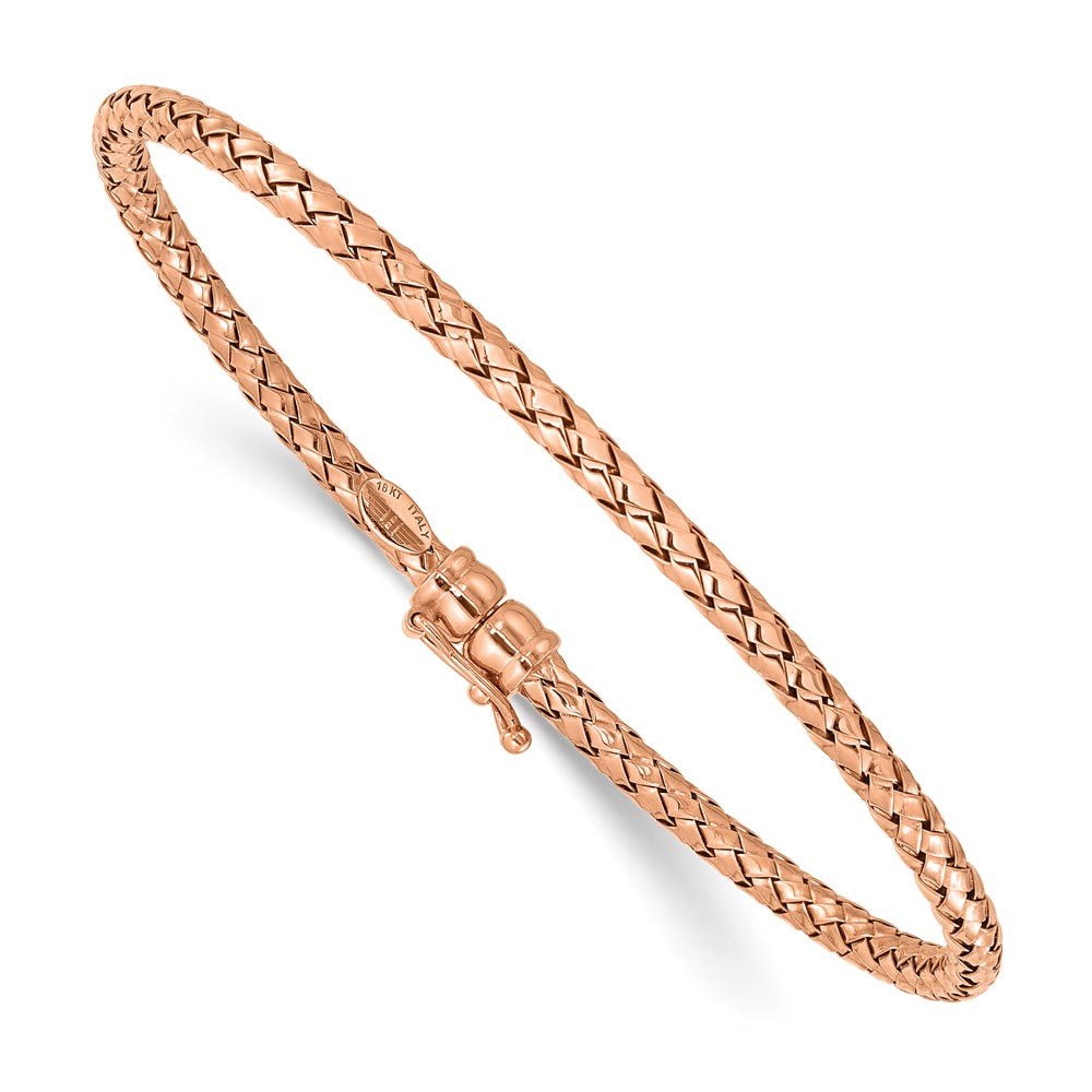 D2D 18K Rose Gold Braided 2.8mm Bangle