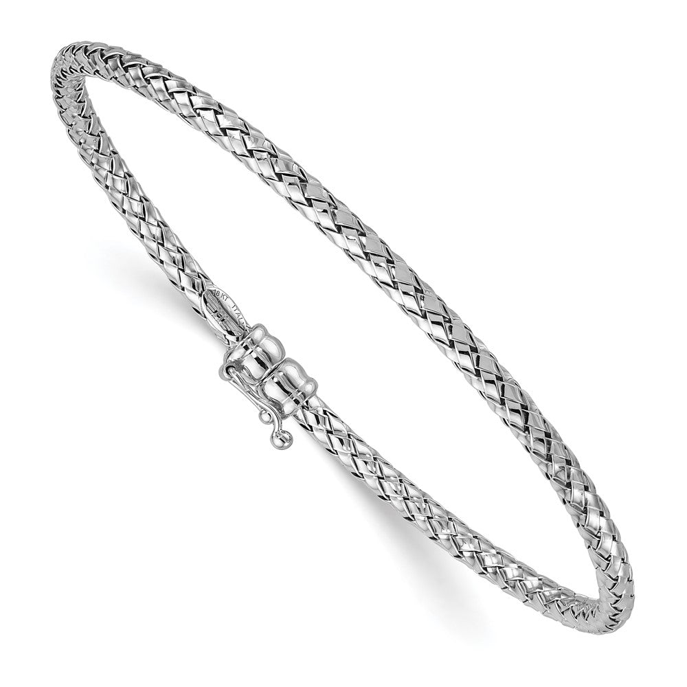 D2D 18K White Gold Braided 2.8mm Bangle