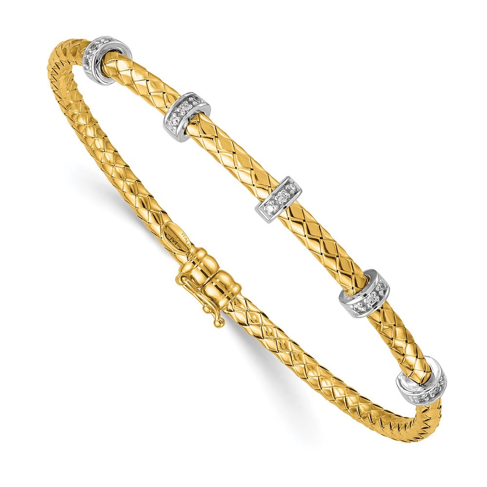 D2D 18K Two-tone Diamond Woven Bangle