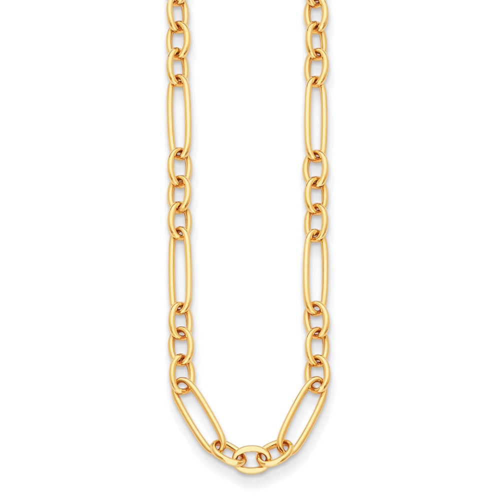 D2D 18K 6.4mm Oval & Paperclip Link 20 inch Necklace