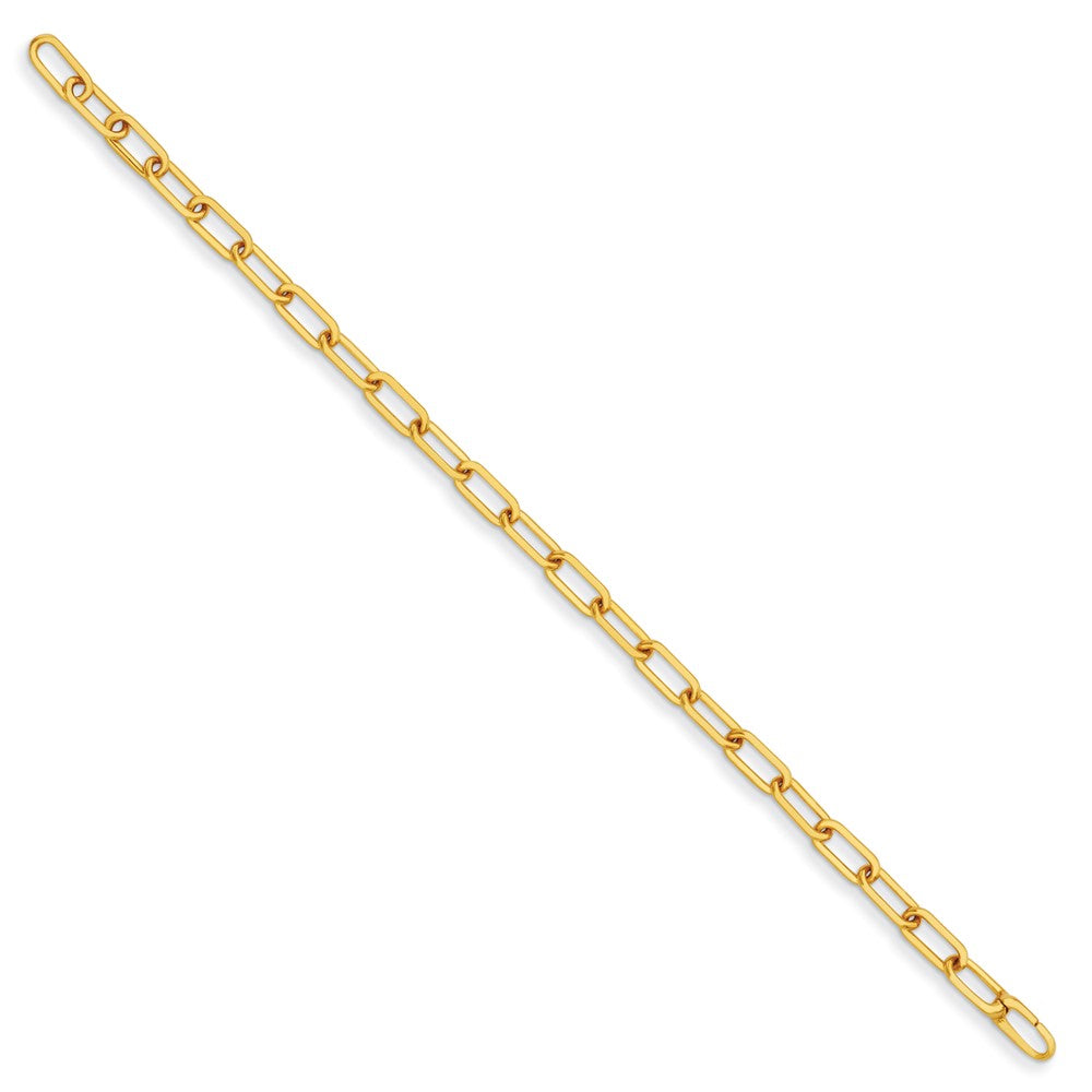 D2D 18K 5mm Solid Paperclip Link 8 inch Bracelet