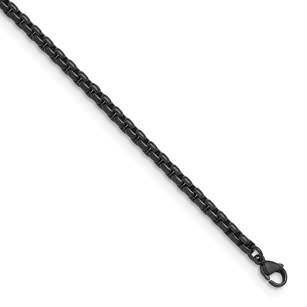 D2D Stainless Steel Black PVD 4mm Box 20 inch Chain