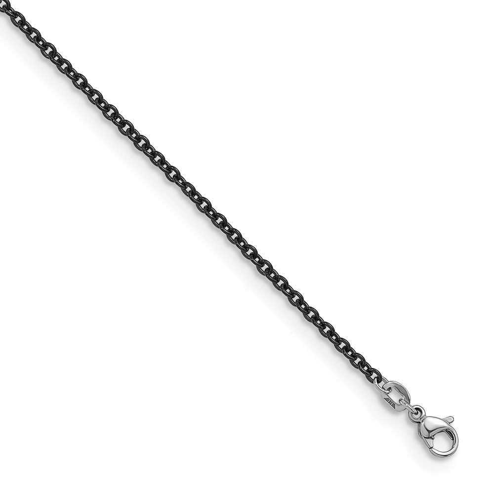 D2D Stainless Steel Black PVD 2.3mm Oval Link 20 inch Chain