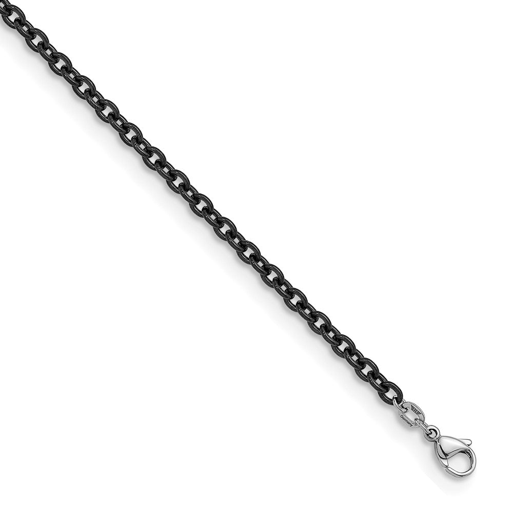 D2D Stainless Steel Black PVD 3.8mm Oval Link 18 inch Chain