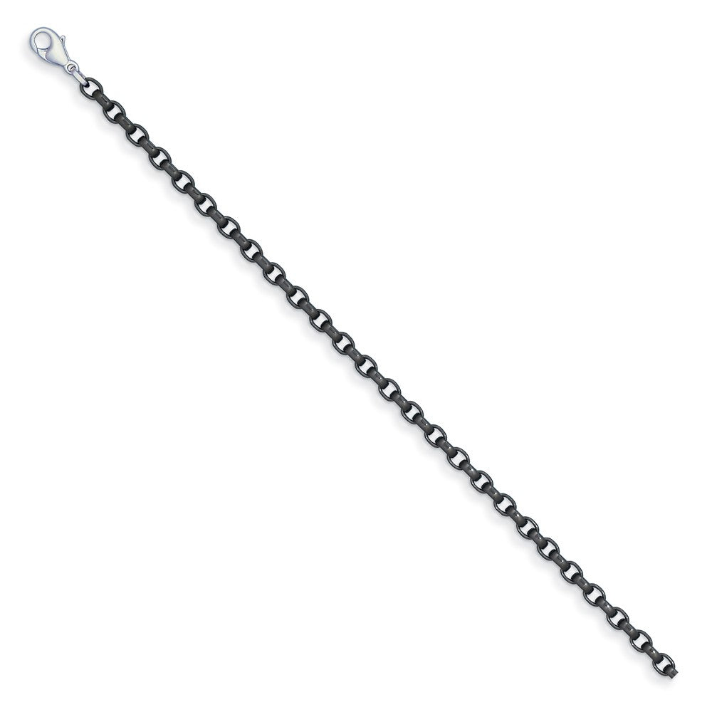 D2D Stainless Steel Black PVD 5.6mm Oval Link 24 in Chain