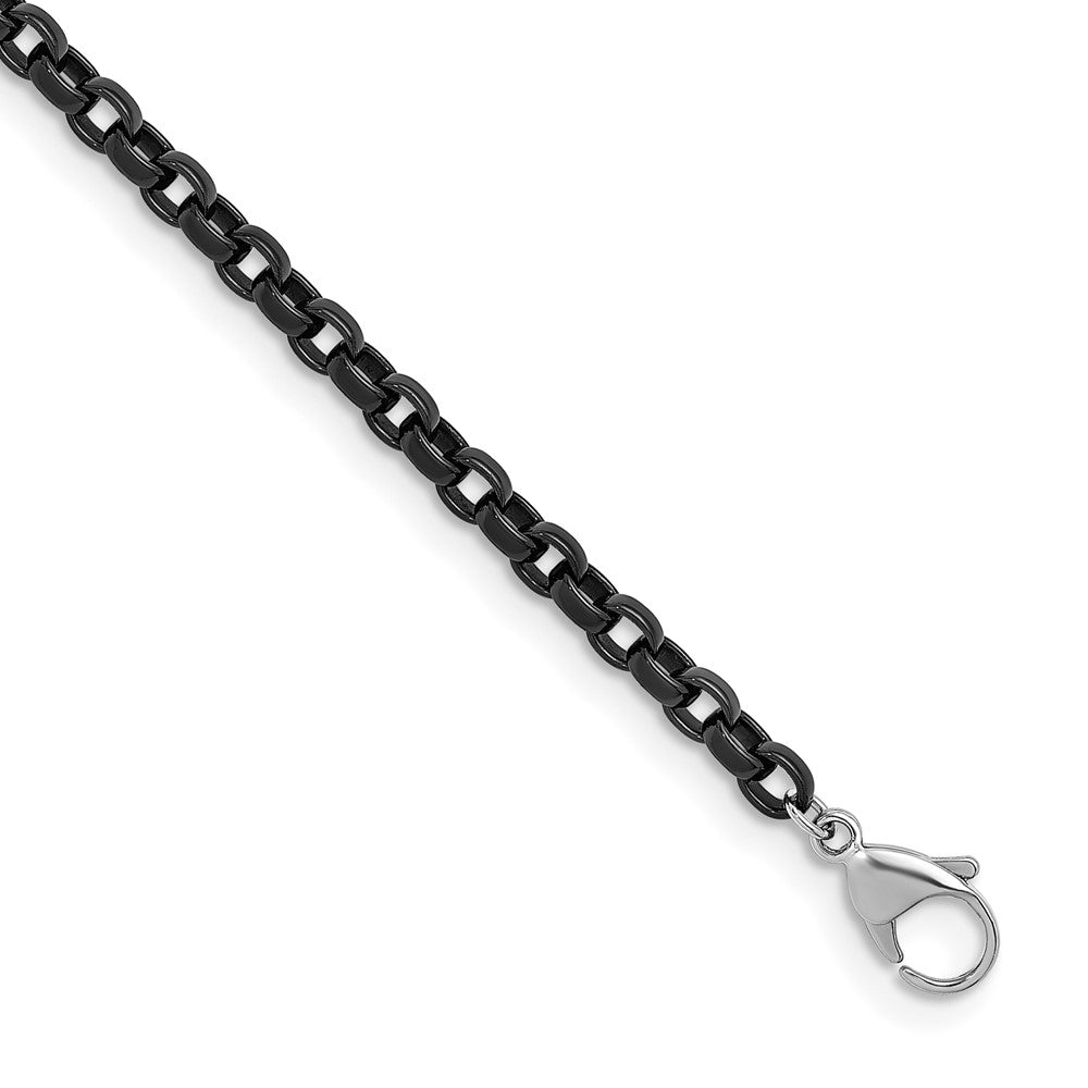 D2D Stainless Steel Black PVD 5.6mm Oval Link 24 in Chain