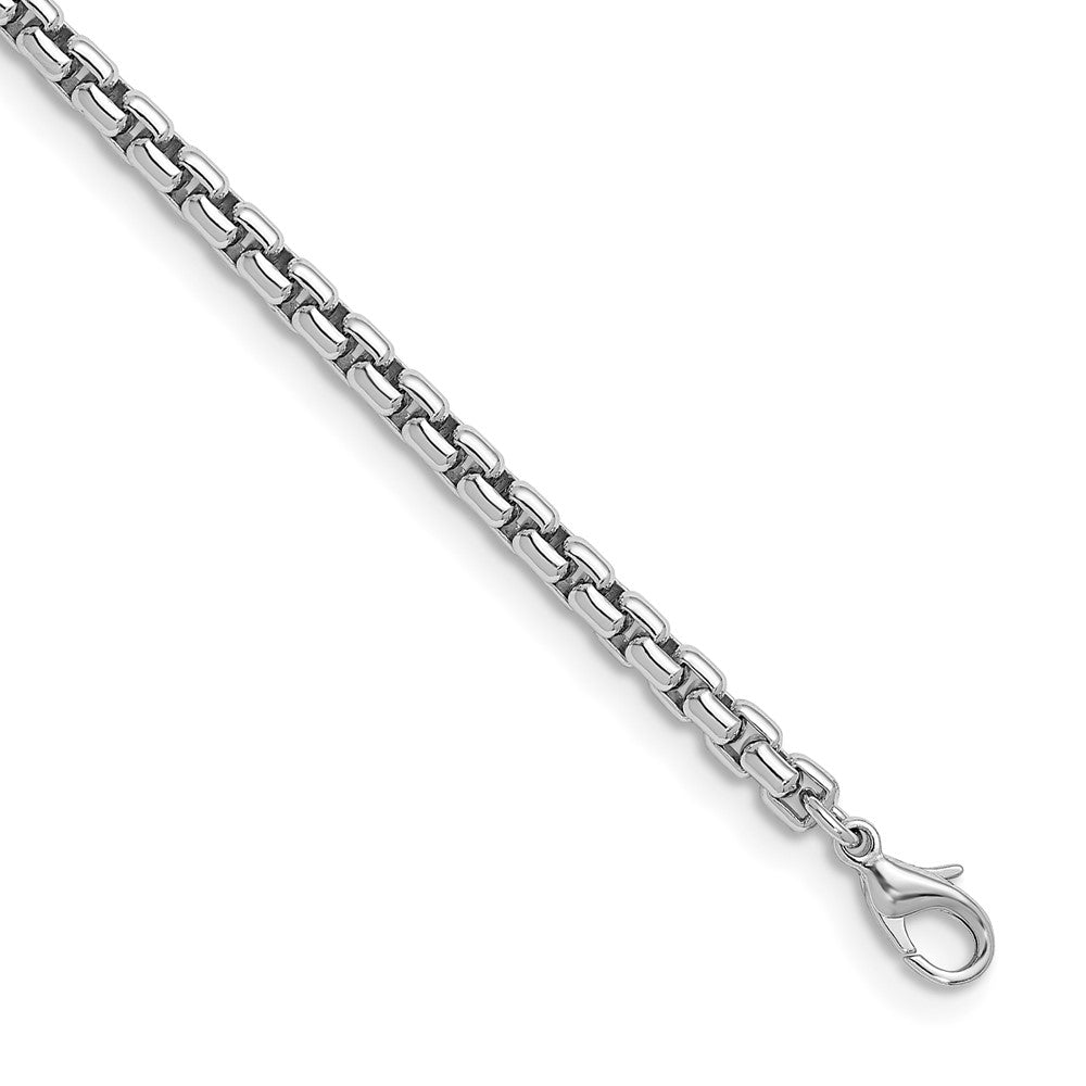 D2D Sterling Silver Rhodium-plated 6mm Box 8.5 inch Bracelet