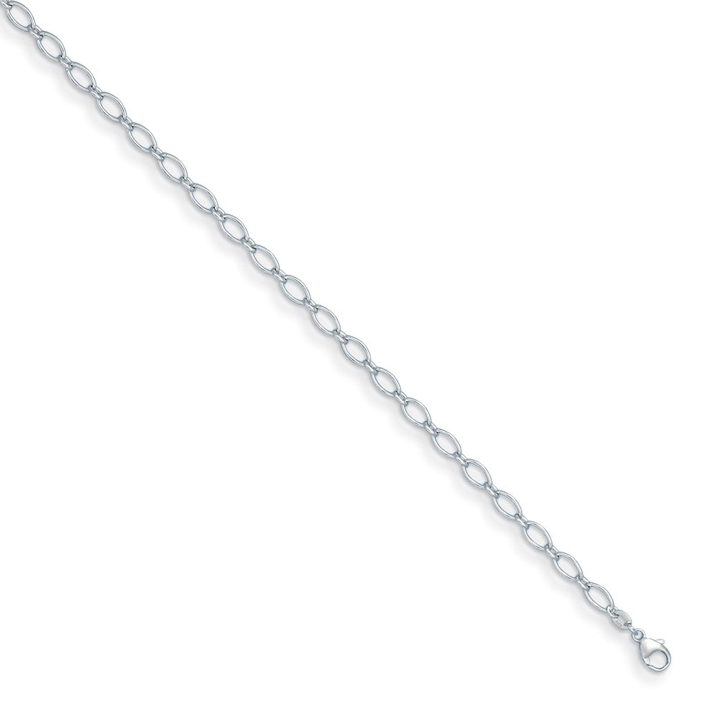 D2D Sterling Silver Rh-plated 4.9mm Fancy Figaro 18in Chain