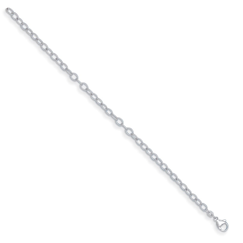 D2D Sterling Silver Rh-plated 5mm Twisted Link 20 in Chain