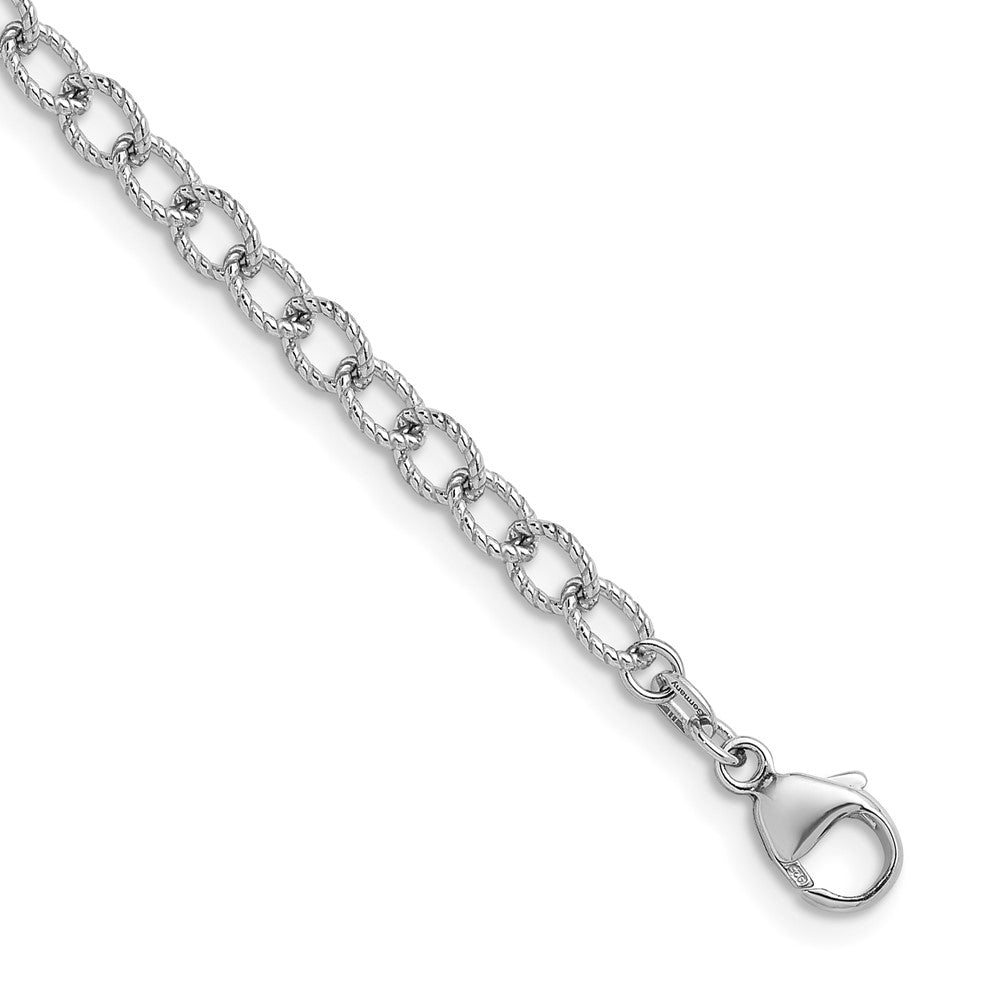 D2D Sterling Silver Rh-plated 5mm Twisted Link 20 in Chain